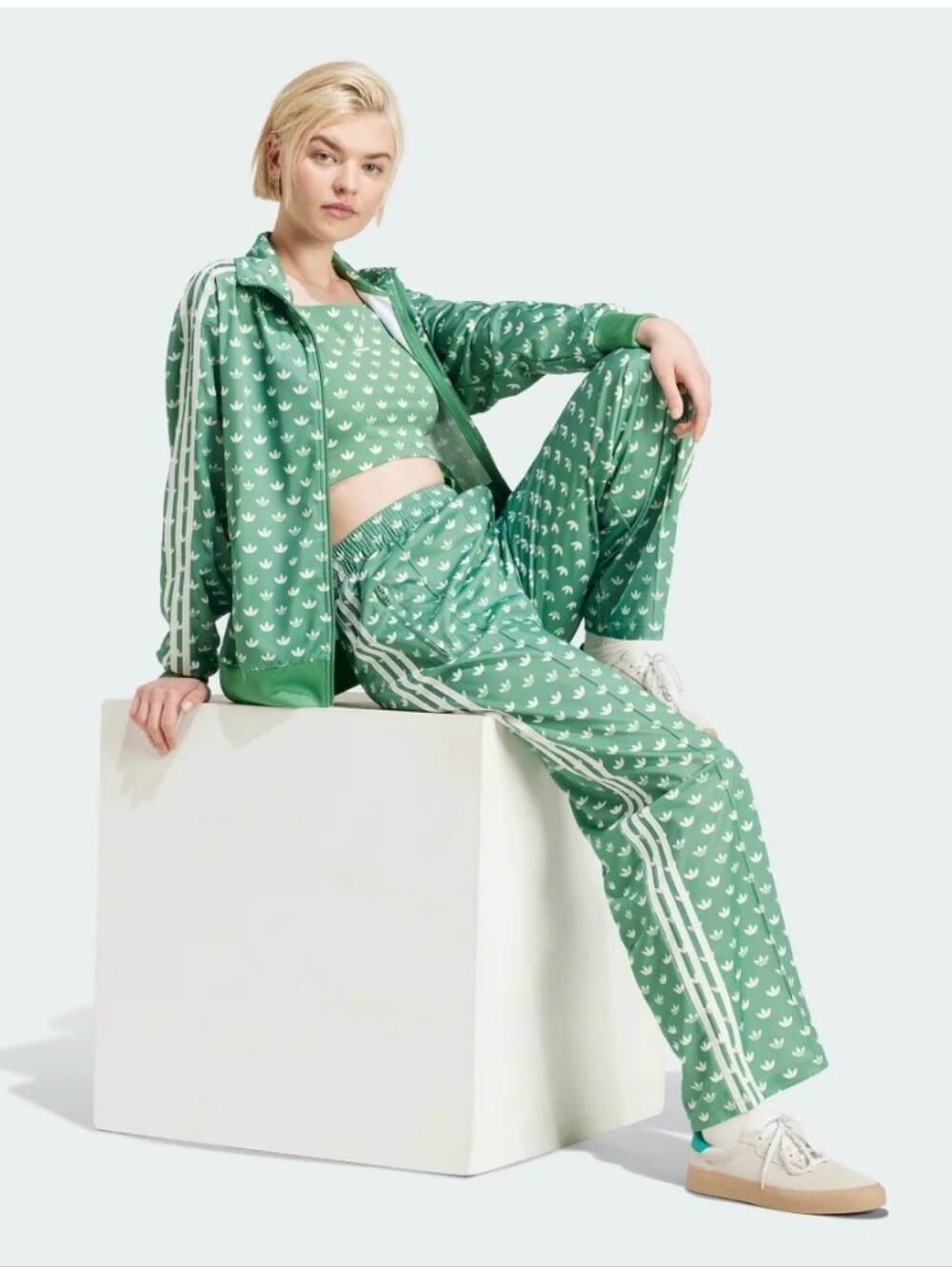 Adidas Originals Firebird AOP Monogram Trefoil Tracksuit (Jacket + Pants) Green
